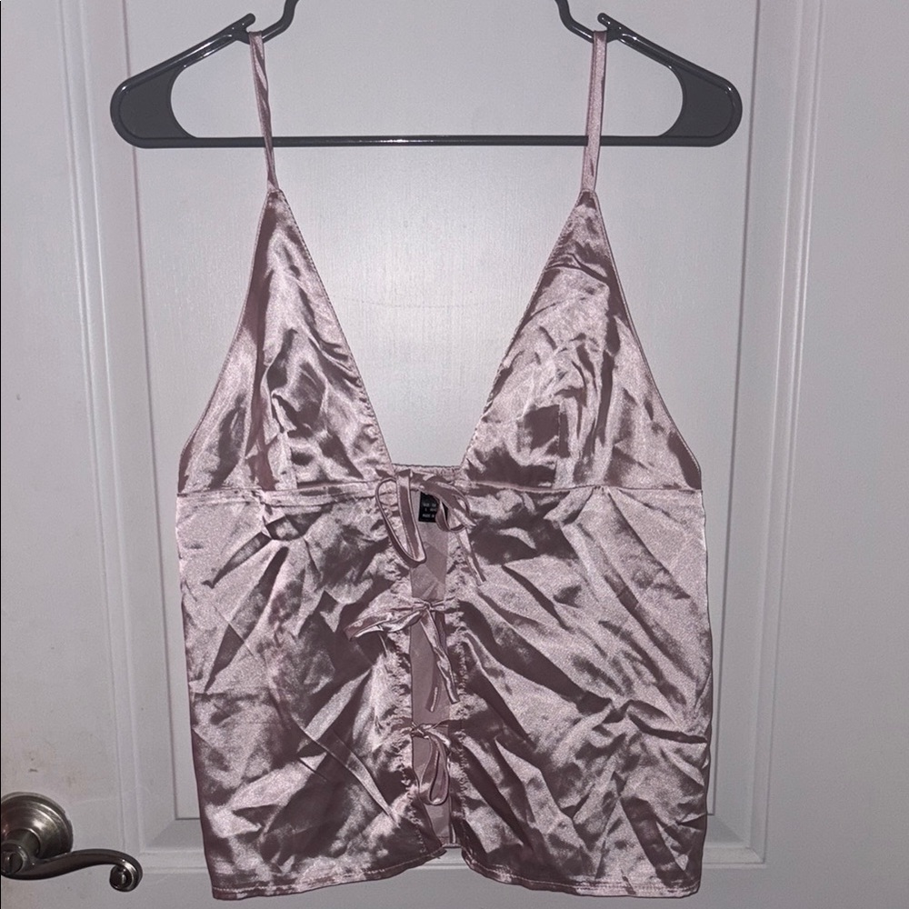 Elegant Satin Pink Cami Top